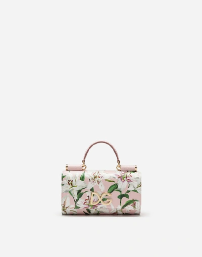 Dolce & Gabbana Von Bag In Lily-print Dauphine Calfskin In Floral Print