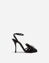 DOLCE & GABBANA SATIN SANDALS WITH BEJEWELED DETAIL