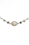 Ela Rae Libi Semiprecious Stone Collar Necklace In Dendrite Opal/ Labradorite