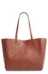 Stella Mccartney Small Logo Faux Leather Tote - Brown In Cinnamon