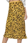 Anine Bing Bar Leopard-print Silk-charmeuse Midi Skirt In Golden Leopard