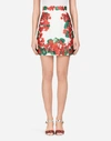 DOLCE & GABBANA SHORT PORTOFINO-PRINT MIKADO SKIRT