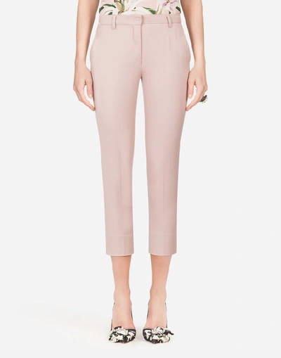 Dolce & Gabbana Low-rise Gabardine Pants In Pink