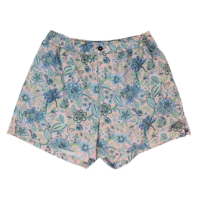 Lords Of Harlech Quack Swim Short In Floral Canvas Pink