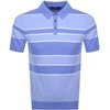 MICHAEL KORS STRIPE KNITTED POLO T SHIRT BLUE,119499