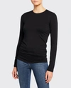 L Agence Tess Long Sleeve Stretch Jersey Top In Black