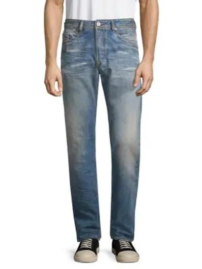 Diesel Buster Distressed Straight Jeans In Denim