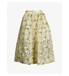 Maje Jizia Floral-pattern Organza Skirt In Yellow