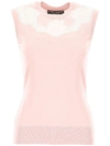 DOLCE & GABBANA TOP WITH LACE INSERTS,10956344