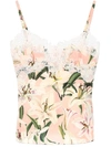 DOLCE & GABBANA LILY PRINT LINGERIE TOP,10956345