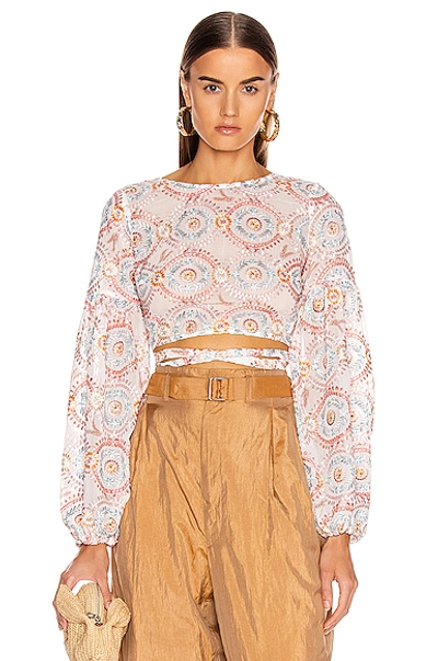 Atoir Love Sick Crop Top In Sunset Embroidery