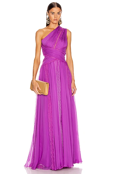 Zuhair Murad 长款连衣裙 In Hyacinth Violet