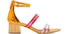 MALONE SOULIERS ELYSE 50 MM SANDALS,ELYSE LUWOLT 50-2/ORANGE/RED/PINK