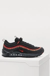 Nike Air Max 97 Leather And Mesh Sneakers In Black/univ Red-print