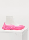Miu Miu Tech Knit High-top Sneakers In Pink