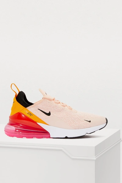 Nike Air Max 270 Trainers In Washed Coral/black-laser Fuchsia