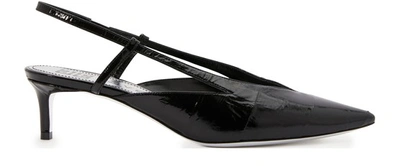 Givenchy Point-toe Eel-skin Slingback Pumps In Noir