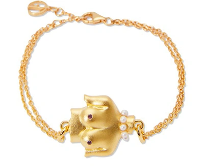 Anissa Kermiche Rubies Boobies Bracelet In Gold