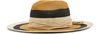 SENSI STUDIO STRIPED PANAMA HAT WITH STRAW DETAILS,2180/NATURAL