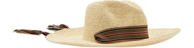Sensi Studio Panama Hat With Ribbon In Natural/earth Tones