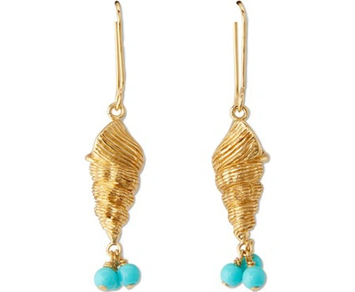 Aurelie Bidermann Roudoudou Earrings In Gold/turquoise