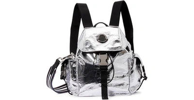 Moncler Metallic Backpack In Silver