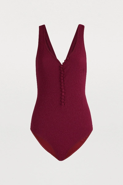 Maison Père One-piece Bathing Suit In Prune