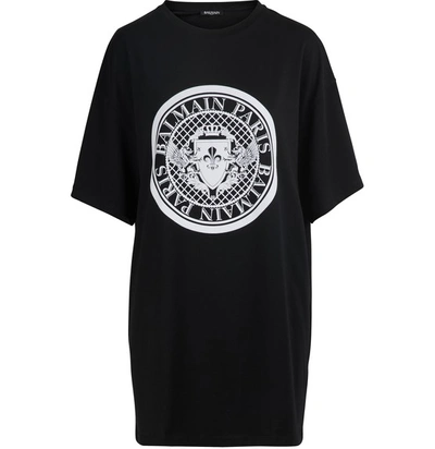 Balmain Printed Cotton-jersey T-shirt In Black