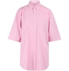 BALENCIAGA SHORT-SLEEVED LOGO SHIRT,571252 TELE5 5621 PINK WHITE