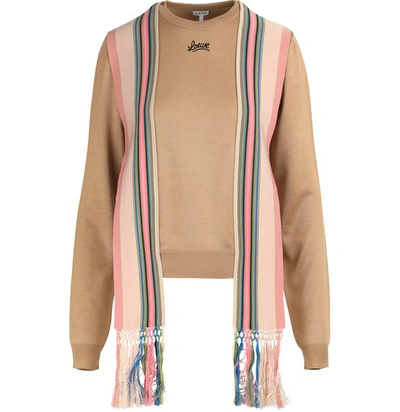 Loewe Sweater Stripe Bands In Beige,pink,blue