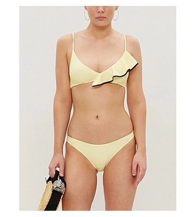 Marysia Newport Bikini Top In Mini Canary Gingham