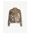 GUCCI Logo-embroidered sequinned bomber jacket