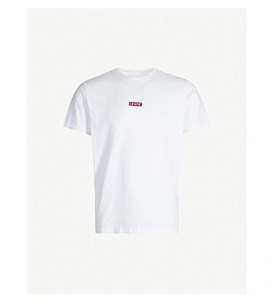 Levi's Oversized Logo-print Cotton-jersey T-shirt In White Crimson Embroidery