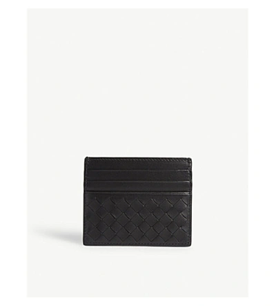 Bottega Veneta Grey Leather Classic Cardholder In Black