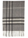 Burberry The Classic Check Cashmere Scarf In Pale Grey