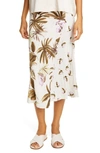 VINCE Mixed Tropical Garden Midi Skirt,V591230556