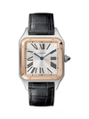 CARTIER Santos Dumont de Cartier Large 18K Rose Gold, Stainless Steel & Black Alligator-Strap Watch