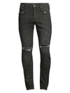 Purple Brand P001 Slim-fit Black Over Spray Jeans