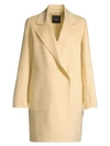 Theory Boy Double-breasted Wool Coat In Pale Straw