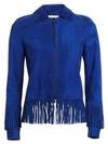 AKRIS PUNTO Fringe Hem Suede Jacket