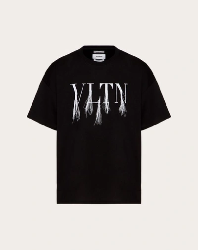 Valentino Vltn T-shirt With Fringe Detail In Collaboration With 
