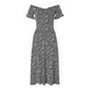 BAUKJEN Neesha Midi Dress In Black & White Brush Print