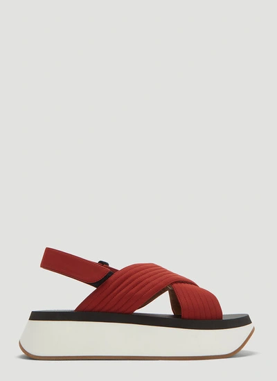 Marni Wedge Sandals In Red