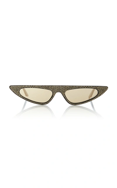 Andy Wolf Florence Crystal-embellished Acetate Cat-eye Sunglas In Black