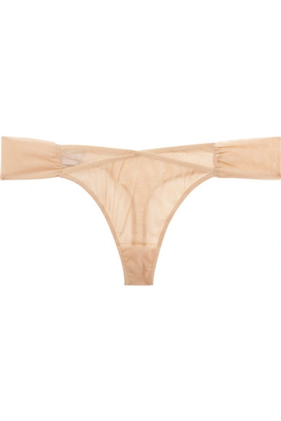 Adina Reay Fran Stretch-tulle Thong In Neutral