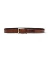 MAGNANNI MEN'S LIZARD SILVERTONE-BUCKLE BELT, COGNAC,PROD147900184