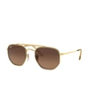 Ray Ban Ray-ban Unisex Brow Bar Aviator Sunglasses, 52mm In Blue