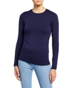 L AGENCE TESS LONG-SLEEVE CREWNECK TEE,PROD148980324