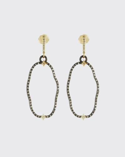 Armenta Old World Open Oval Drop Earrings With Diamonds In Yellow/black