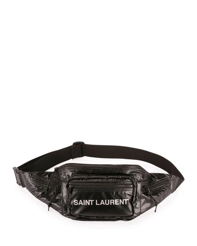 Saint Laurent Men's Logo Print Belt Bag/fanny Pack In Black